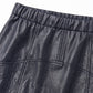 Faux Leather A-Line Midi Skirt