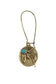 Gold Retro Blue Daisy Pendant Hoops