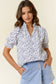 Dot Print Short Sleeve Blouse