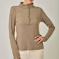 High Neck Striped Henley Top