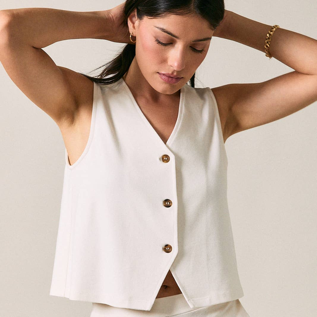 V Neck Button Up Top