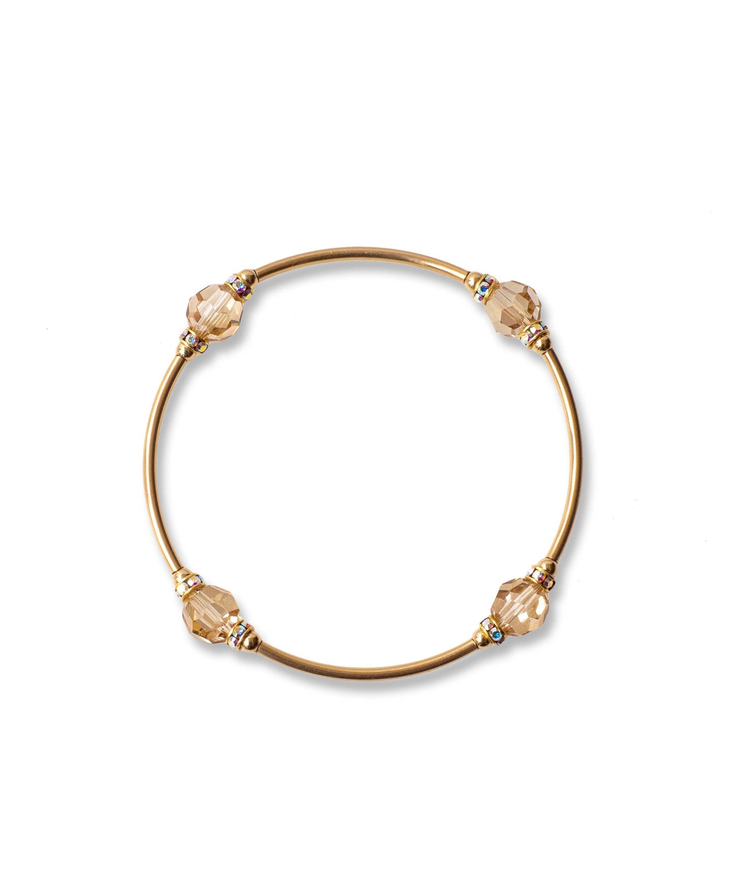 8mm Crystal Golden Shadow in Gold Blessing Bracelet