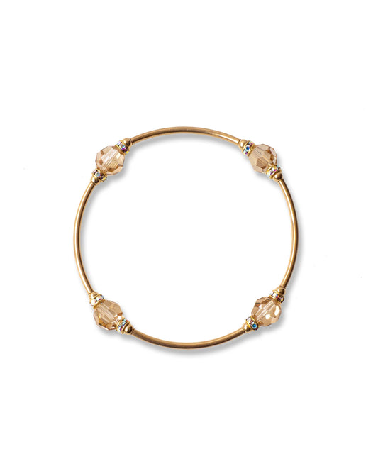 8mm Crystal Golden Shadow in Gold Blessing Bracelet
