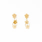 Daisy Floral Chain Post Earrings Brass