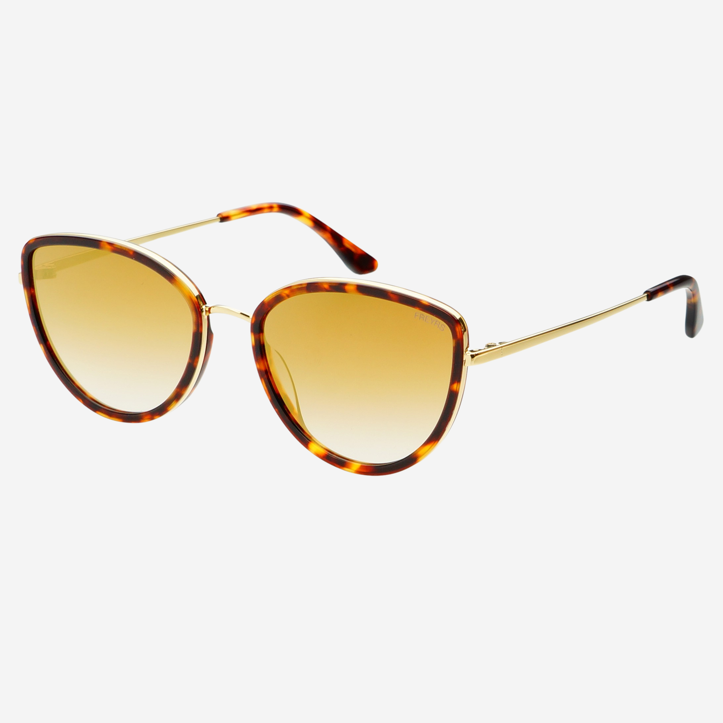 Luna Acetate Womens Cat Eye Sunglasses: Tortoise / Gold Mirror