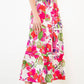 Pink Long Floral Pattern Skirt