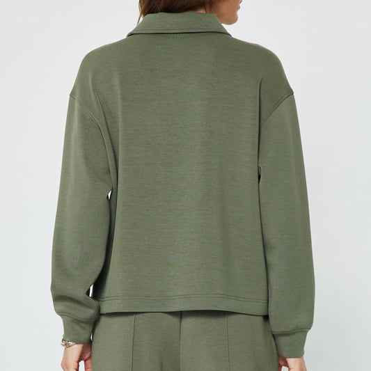 Collared Half-Zip Pullover Sweatshirt