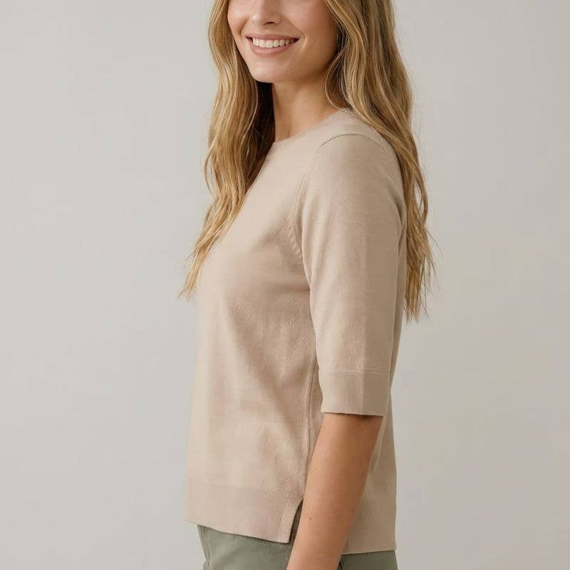 Short Sleeve Side Notch Top