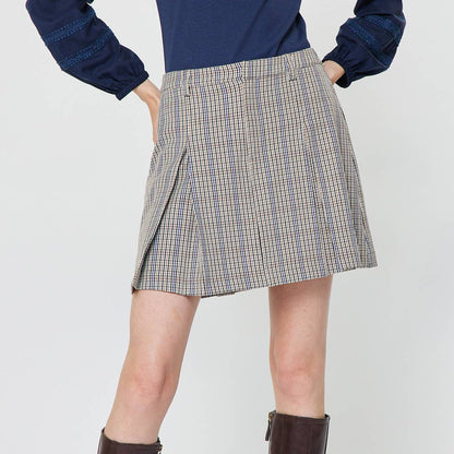 Plaid A-line Mini Skirt