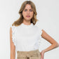 White Ruffle Sleeve Top