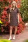 Ruffled V-Neck Animal Velvet Jacquard Dress