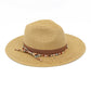 Tan Summer Straw Fedora Hat