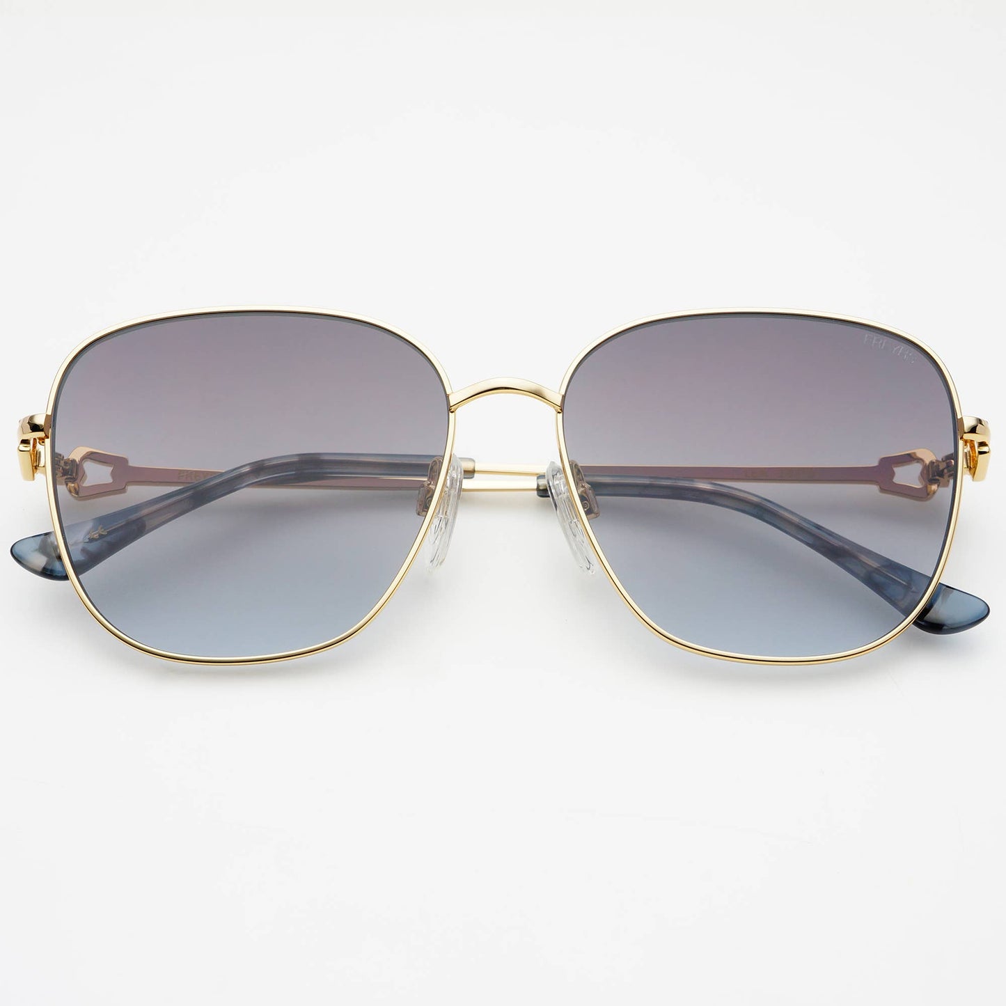 Lea Womens Round Sunglasses  : Gold / Gradient Gray