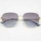 Lea Womens Round Sunglasses  : Gold / Gradient Gray