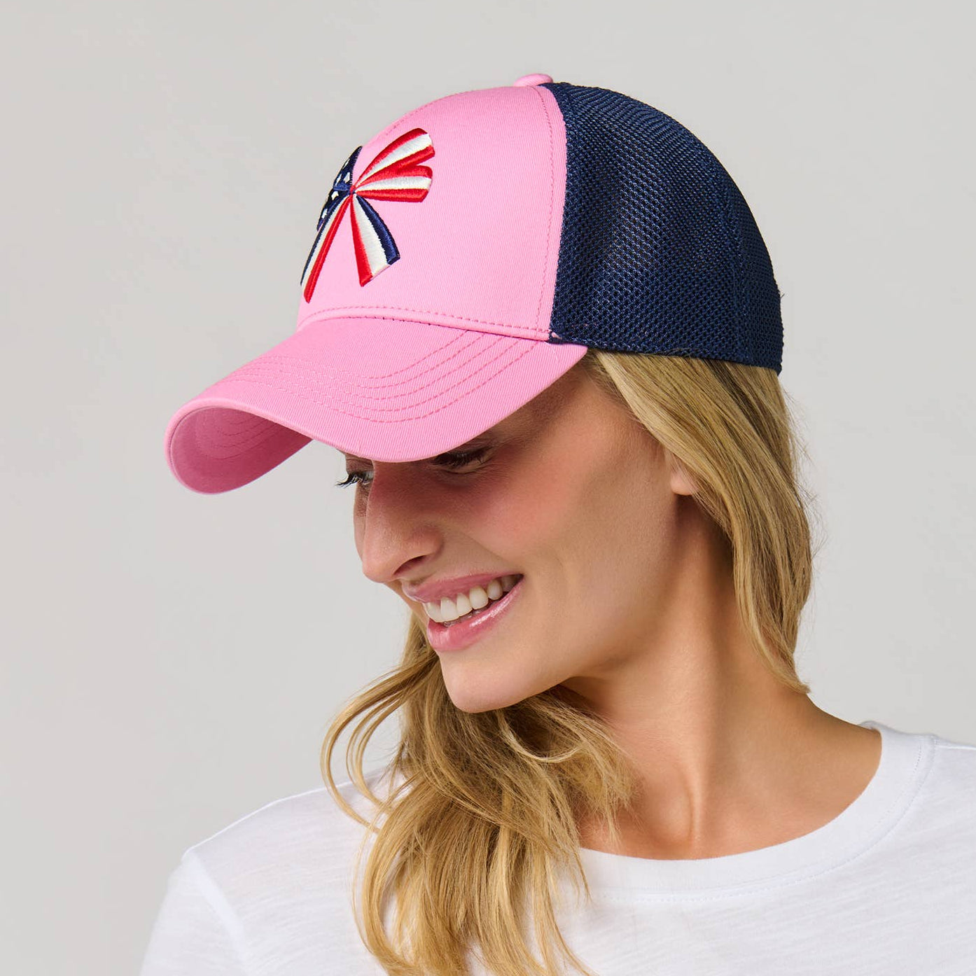 Pink Bow Flag Trucker Hat