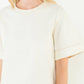 Ivory Short Sleeve Crew Neck Top