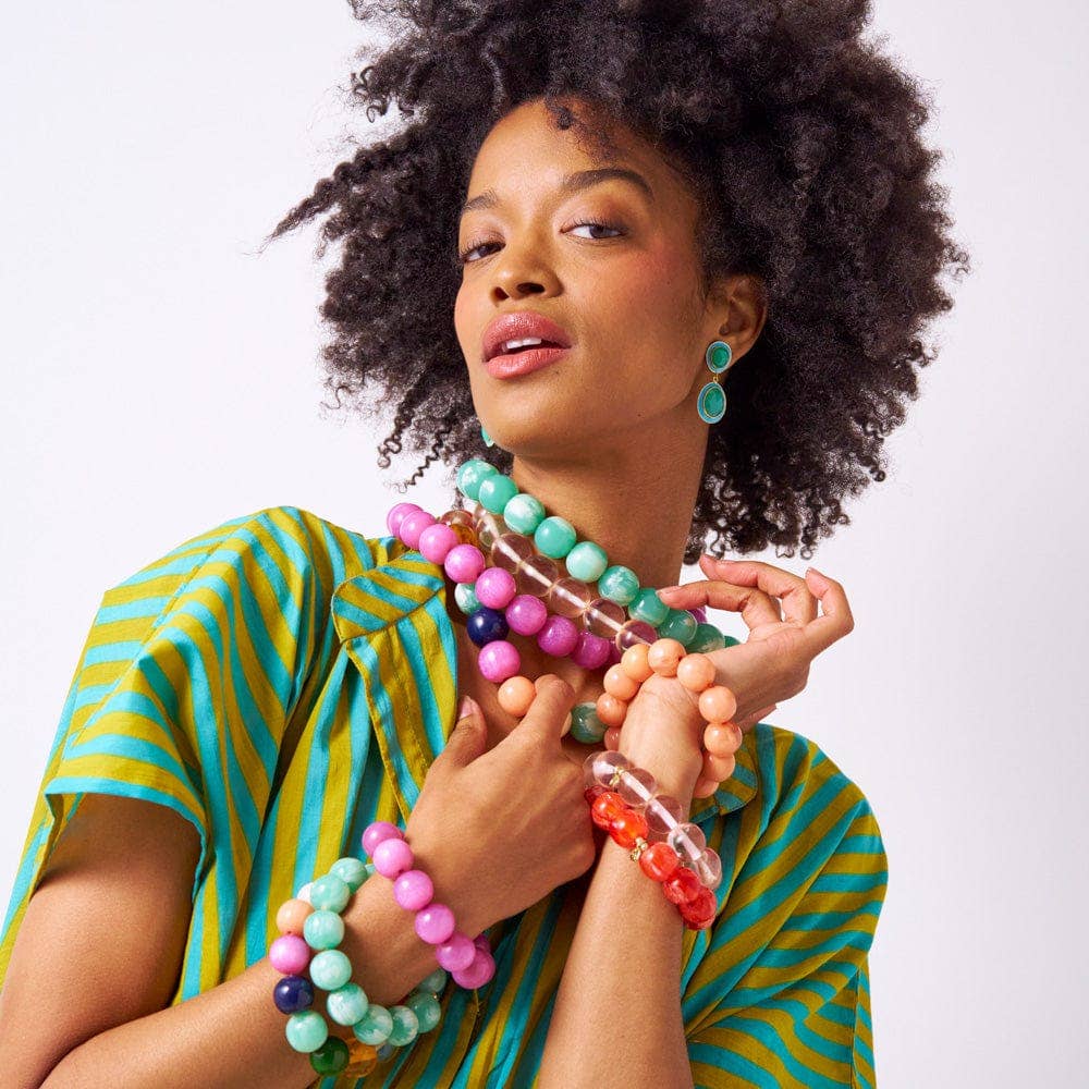 Iris Large Resin Bead Necklace Multi Wholesale