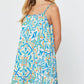 Printed Blue Multi Cami Midi Dress