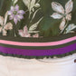 Olive Stripe Ribbed Band Floral Print and Embroidered Top