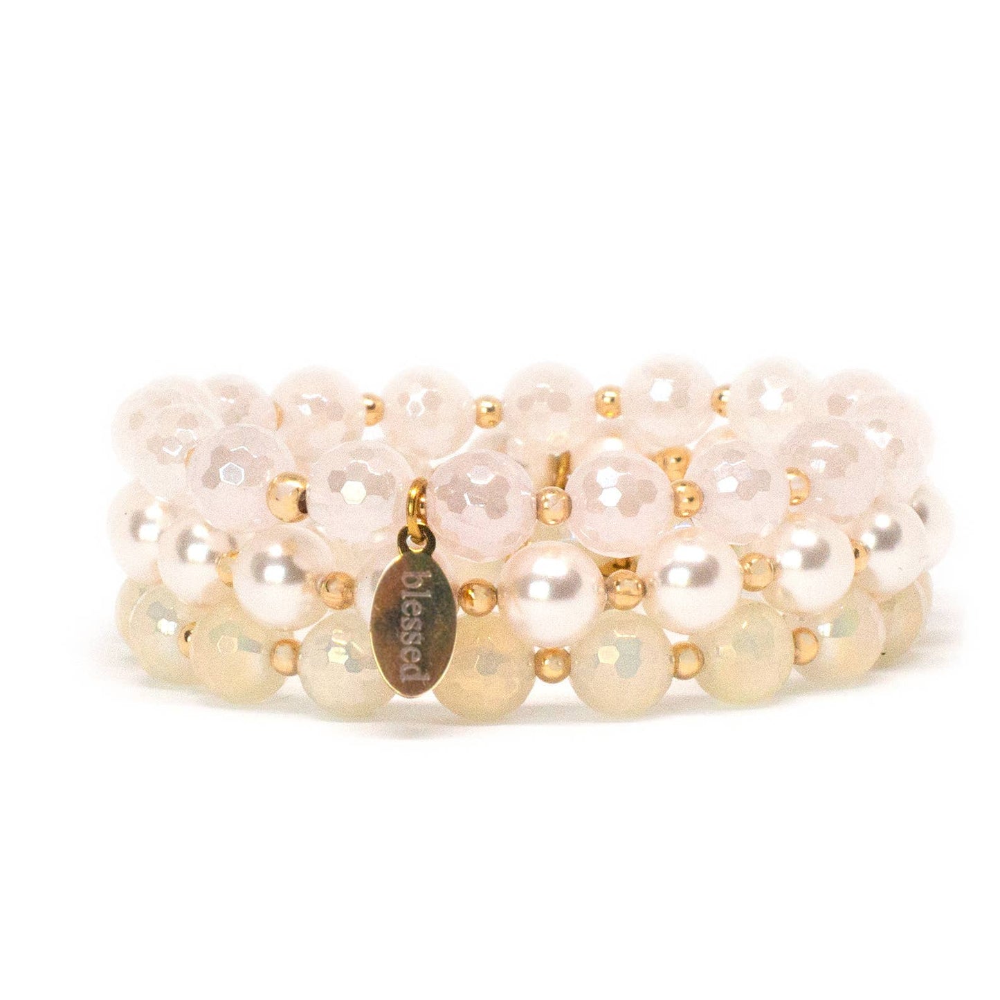 Count Your Blessings Bracelet Mystic Champagne Agate in Gold