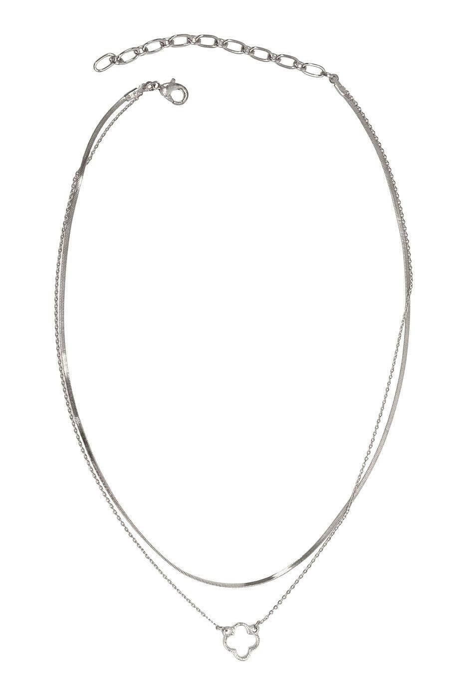 15+ Quatrefoil Pendant 2 Row Necklace