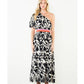 One Shoulder Pattern Detail Maxi Dress