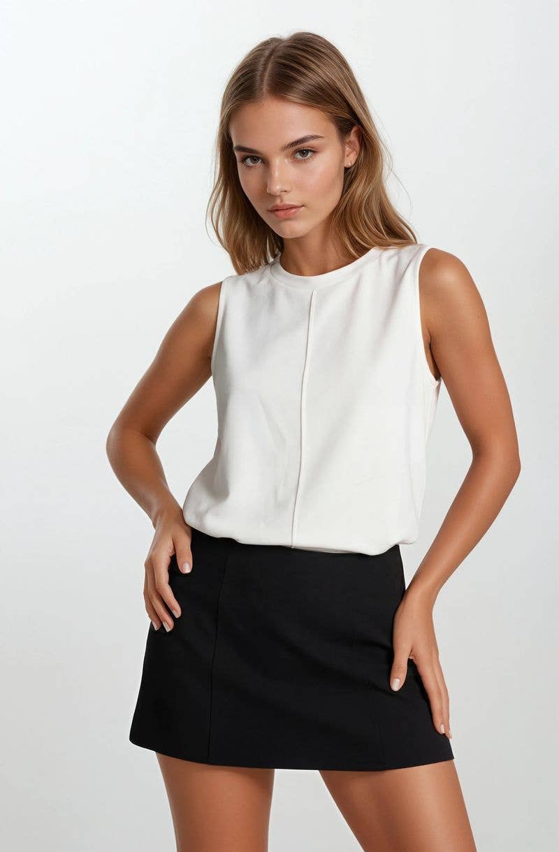 Brushed Modal Sleeveless Swing Top - Sage