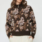 Pattern Jacquard Half Zip-up Sweater