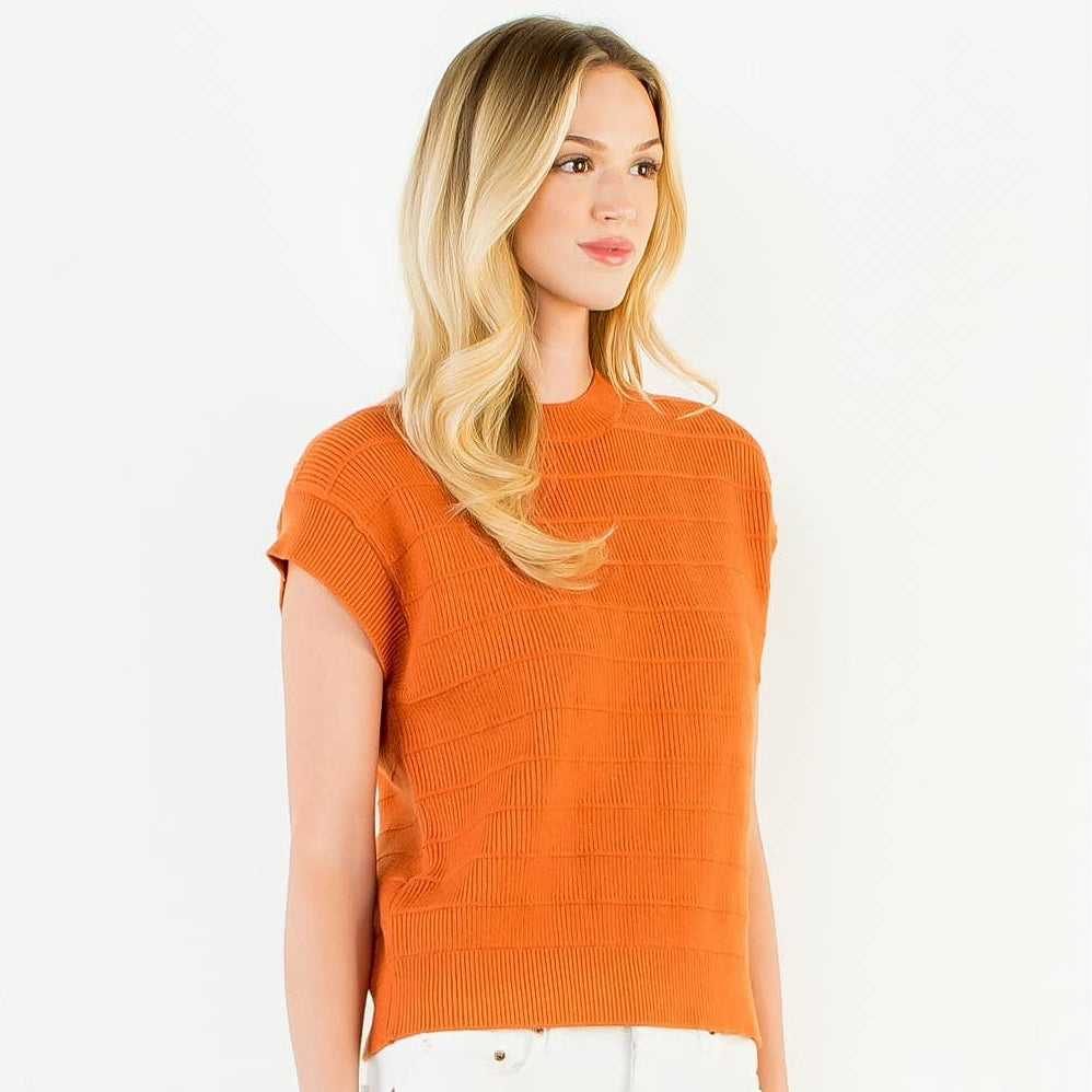 Orange Knit Vest Top
