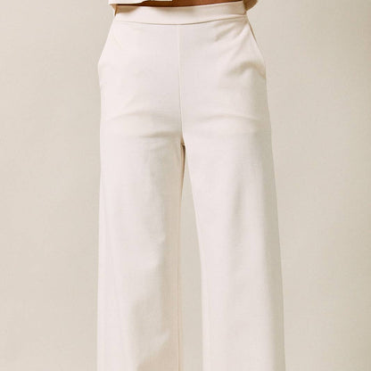 Elastic Waist Band Wide Leg Pant