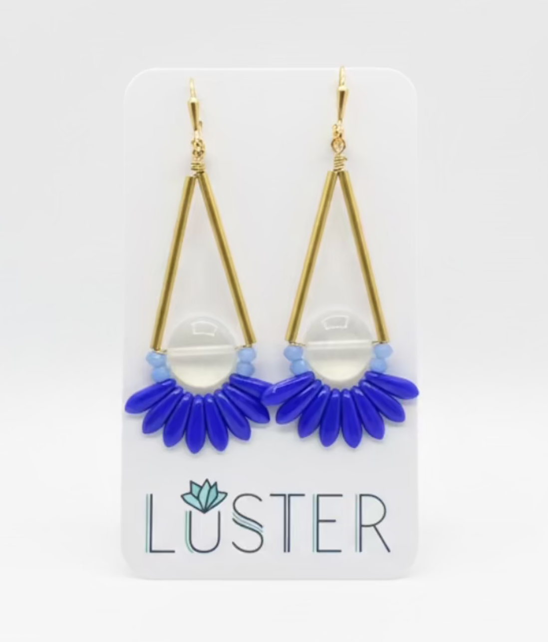Brass + Stone Bold Lightweight Statement Unique Earrings