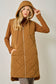 Quilted Puffer Long Hoodie Vest