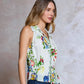 Floral Printed Halter-Neck Sleeveless Blouse