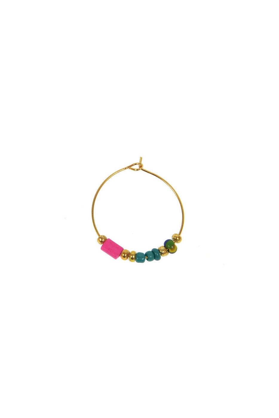 Multi Bead Hoop Earring