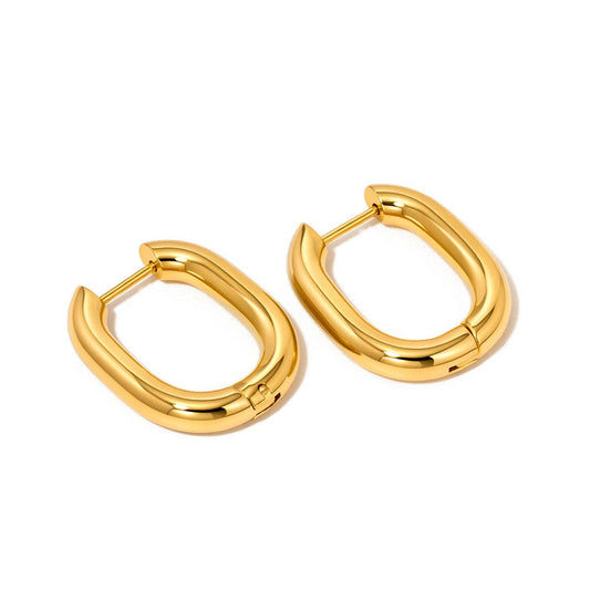Flirty Fantasy Oval Hoop Earrings - Waterproof