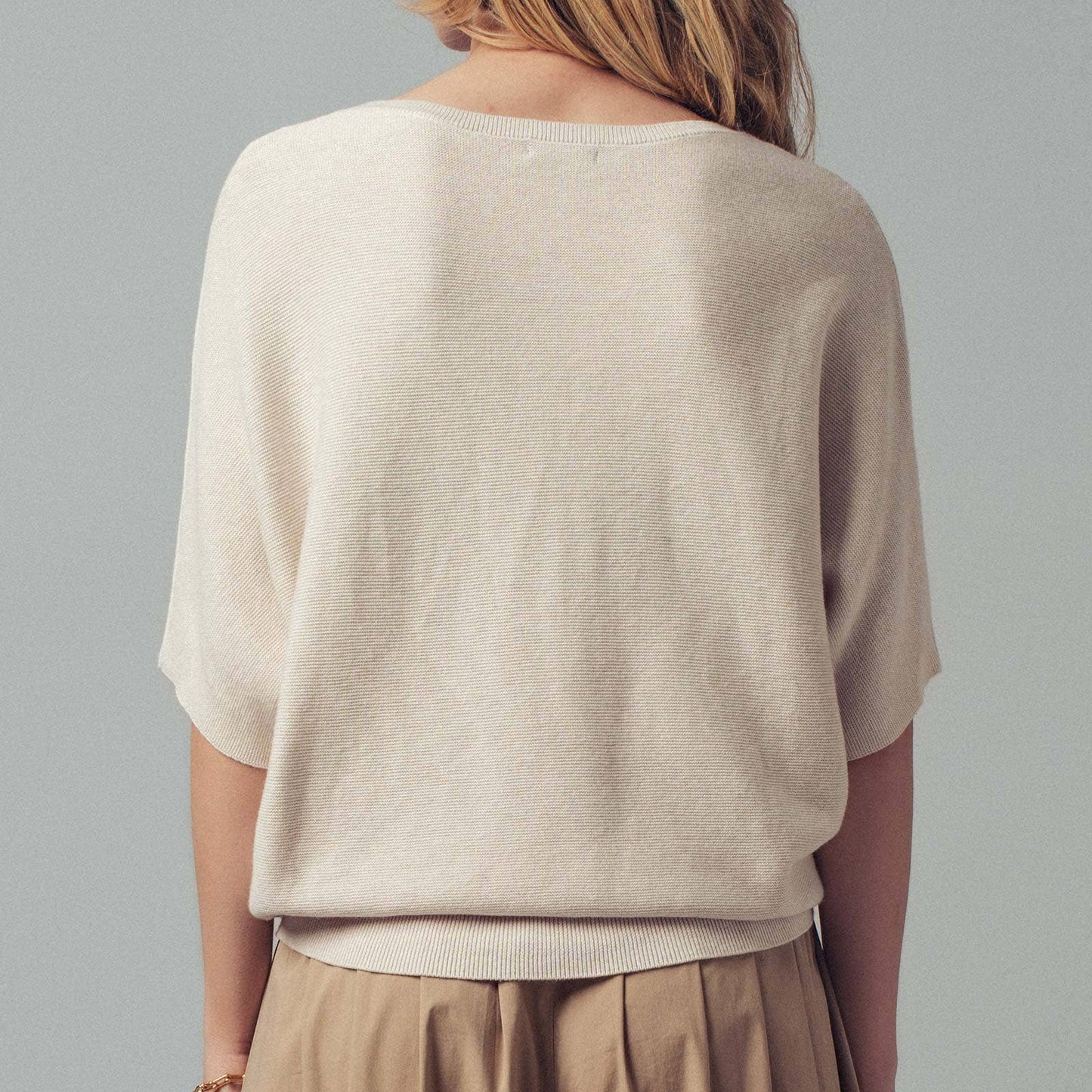 Relaxed Dolman Sleeve Knit Sweater Top
