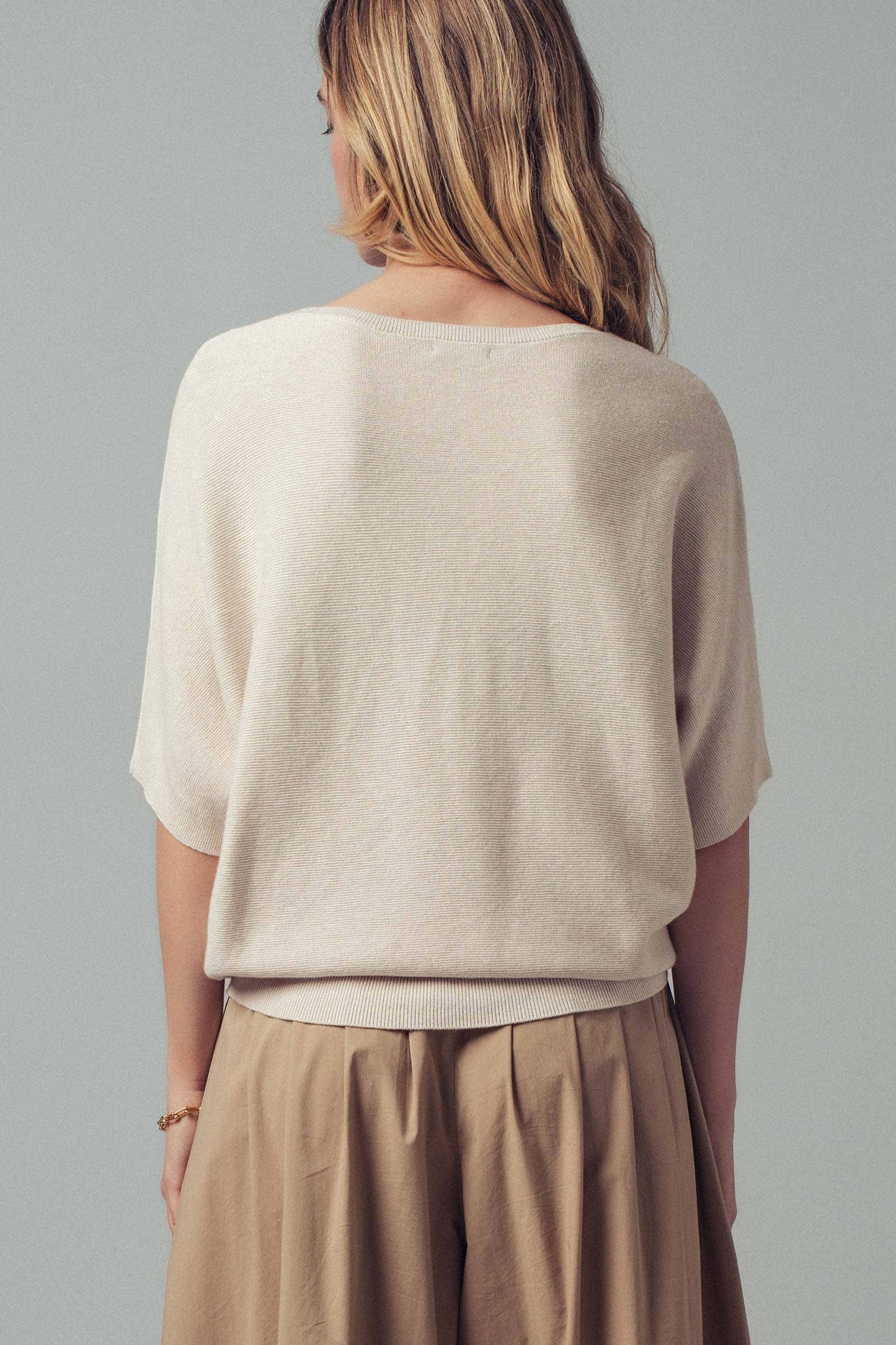Relaxed Dolman Sleeve Knit Sweater Top