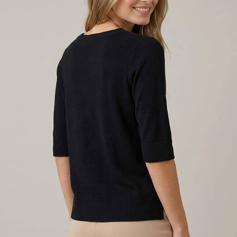 Short Sleeve Side Notch Top