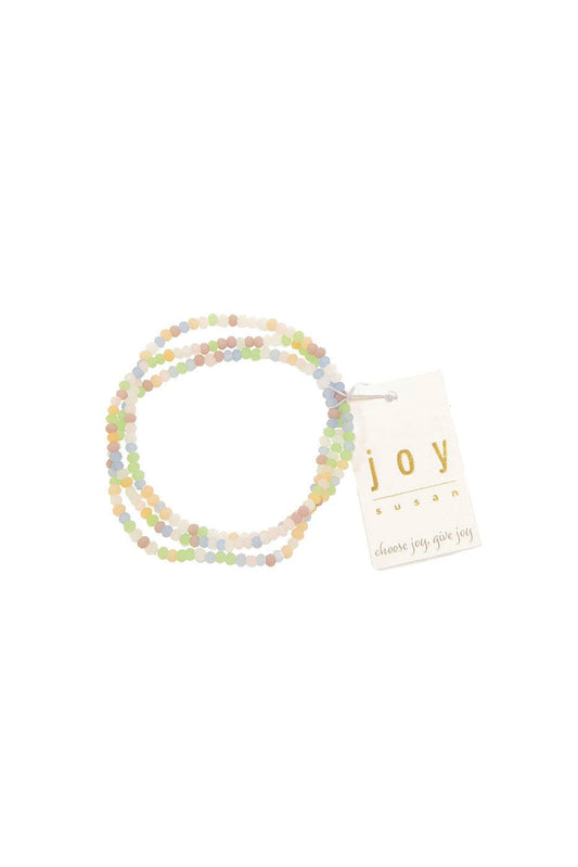 3 Row Glass Beads Bracelet in Rock Candy