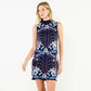 High Neck Sleeveless Pattern Dress