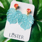 Bold Blue Leaf Earrings | Enamel Earrings