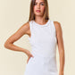 SOLID KNIT TANK RUFFLE TRIM