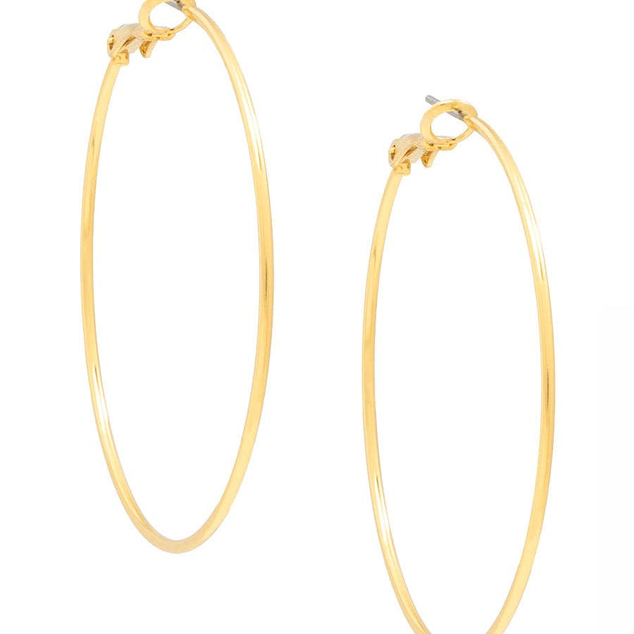 Large Metal Slim Hoop Earring