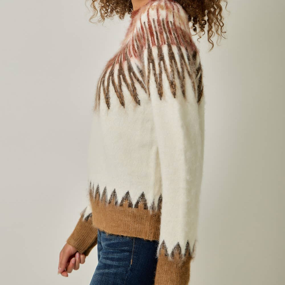 Fuzzy Fair Isle Sweater