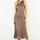 One Shoulder Polka Dot Dress With Cinched Side