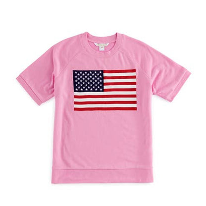 Short Sleeve Flag Sweatshirt