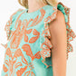 Flutter Sleeve Embroidery Detail Dress