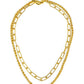Layered Paperclip and Rolo Chain Short Necklace