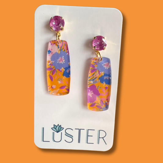 Tropical Floral Acrylic Earrings