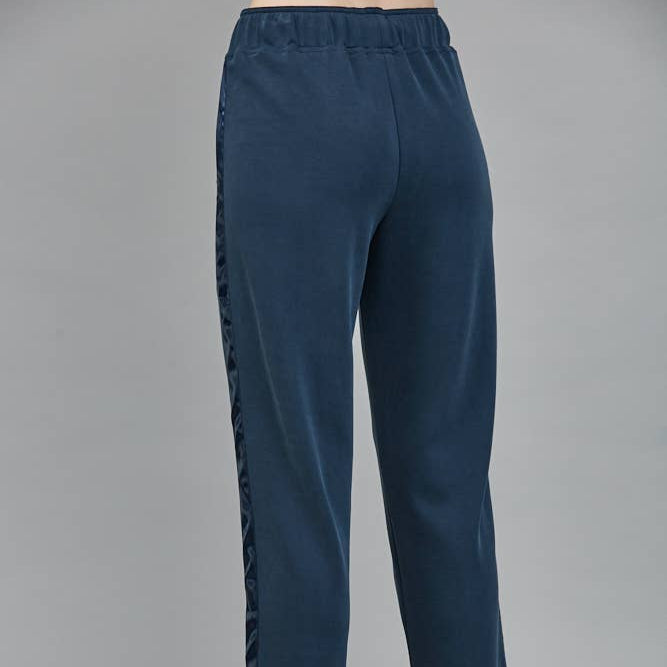Contrast Satin Trim Detail Lounge Pants